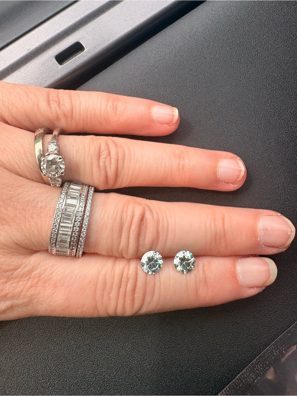 Two 1 Carat Each Iced Blue Loose Moissanite Diamonds
